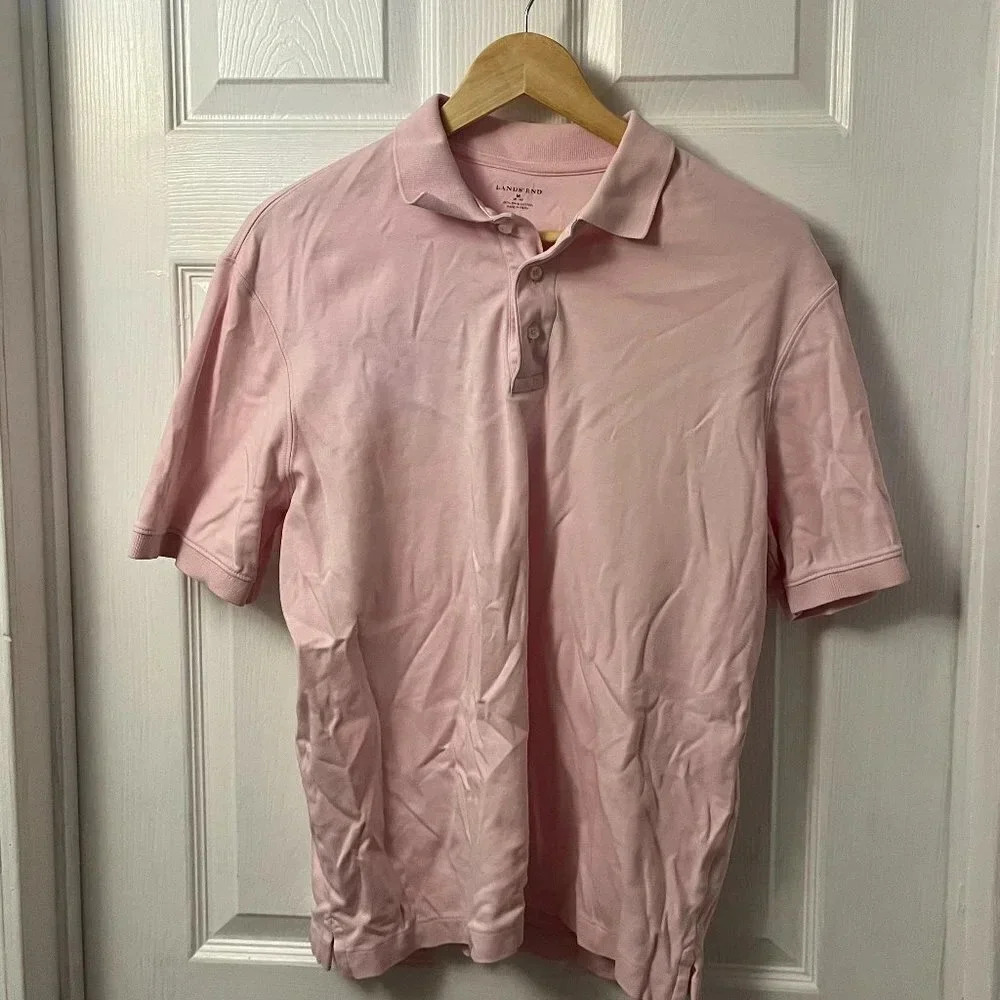 Men’s Land’s End Short Sleeve Interlock Polo Shirt Medium